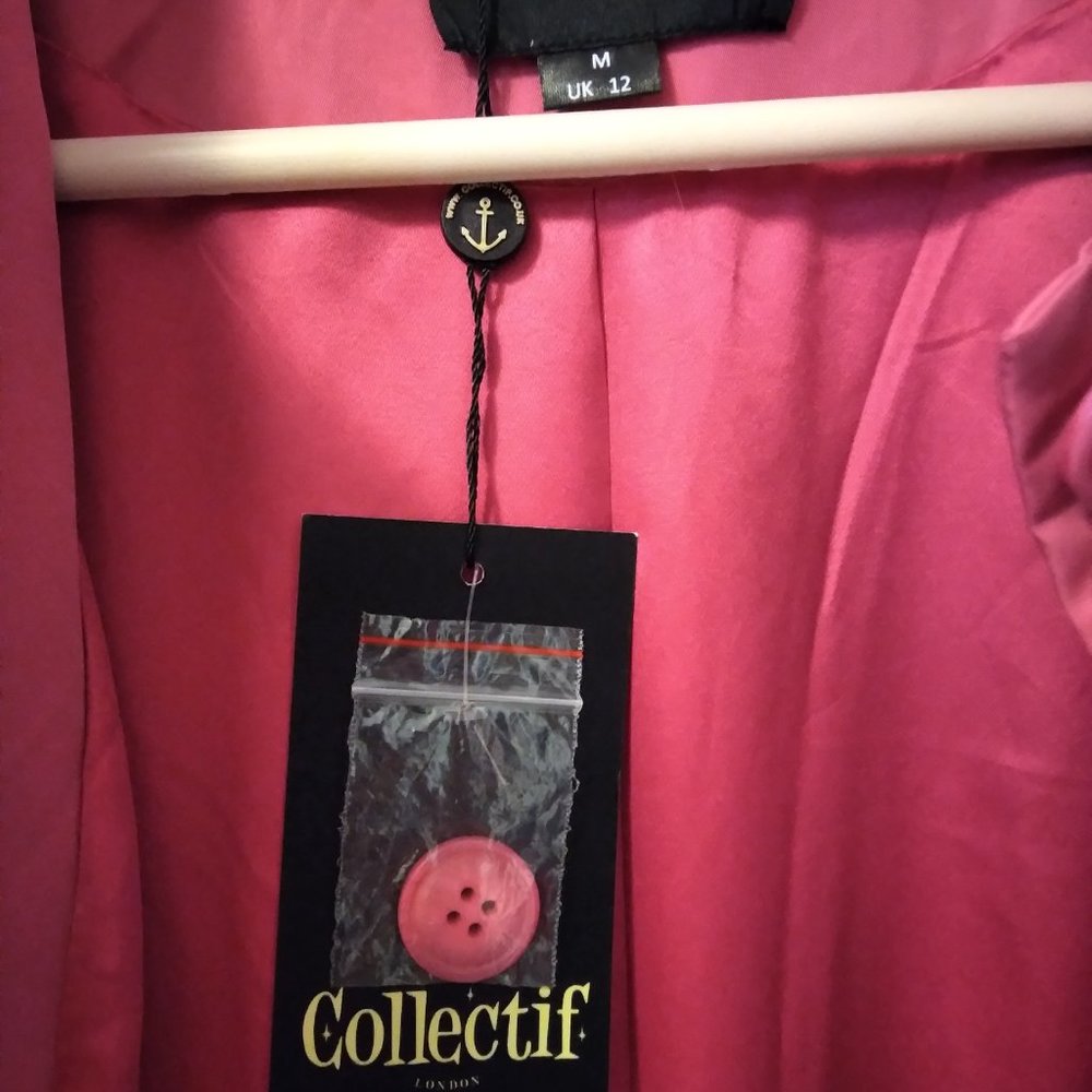 Collectif PinkTrench Coat  M - Picture 4 of 7